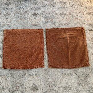 Pottery Barn chenille jacquard pillow cover 20x20 burnt orange Fall